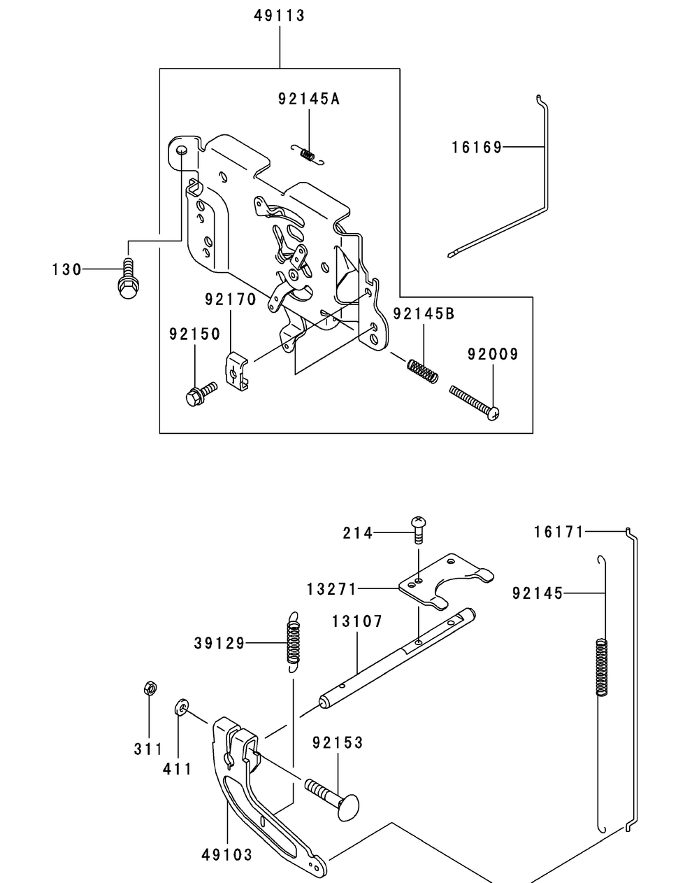 Kawasaki Fh580v-As05 Control Equipment Diagram and Parts List for ENFORCER44 53BI3AGF050-19HP Cub Cadet Lawn Tractor